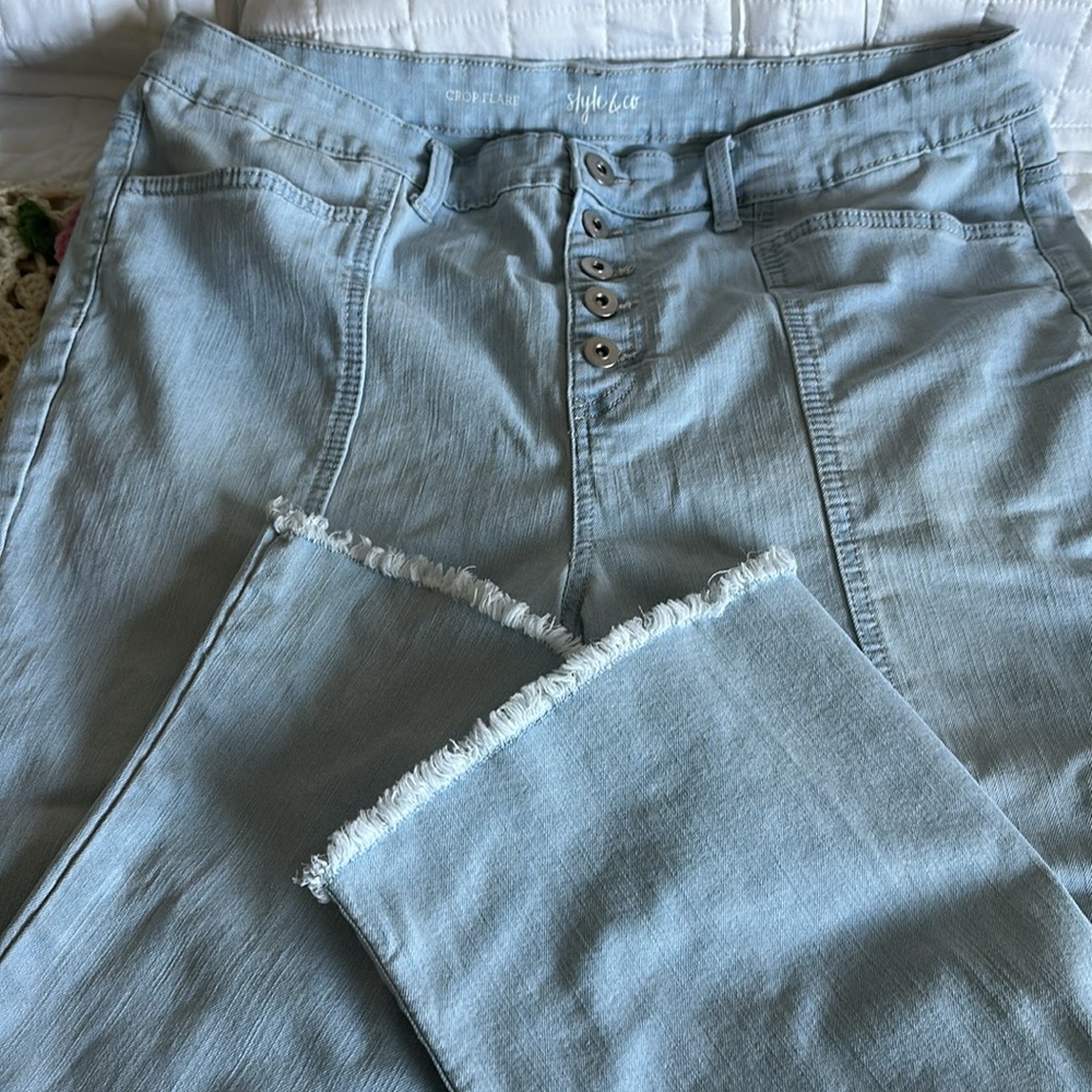 Light Blue Button-Fly Pants - Picture 3 of 3